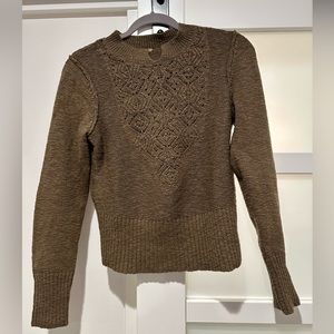 Free People sweater. Size small. Color deep olive green. Like new!